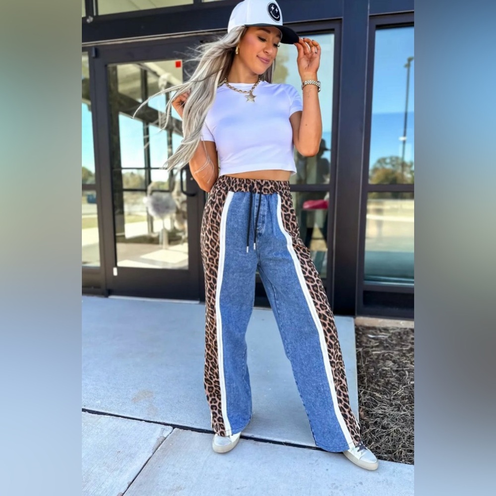Jeans and animal print jeans